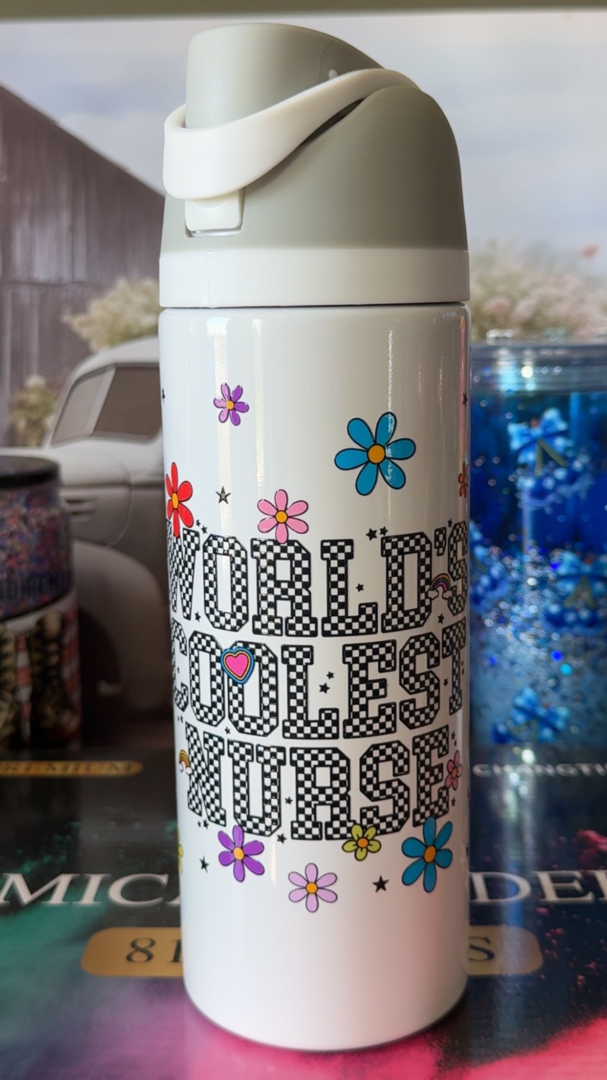 World's Coolest Nurse Daisy Floral 24oz Sport Tumbler