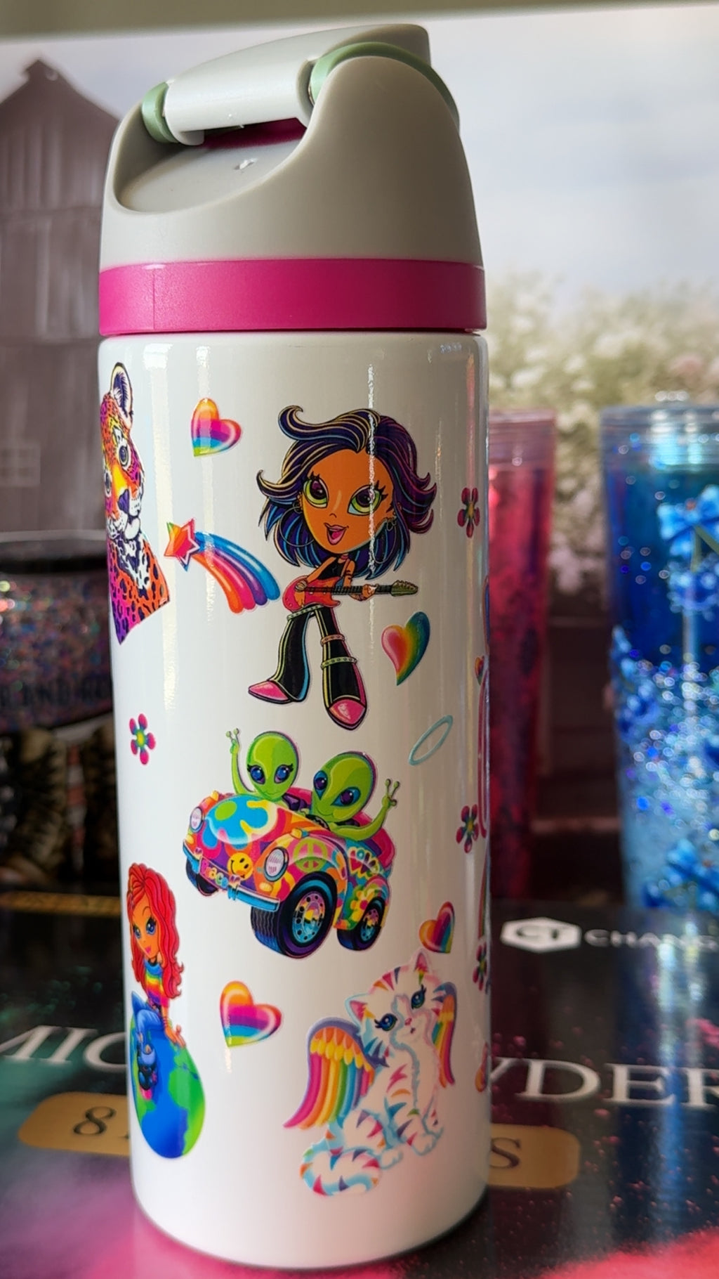 Rainbow Retro 90s Collage 24oz Sport Tumbler
