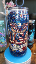 USA 250 Years of Freedom 20oz Acrylic Snow Globe Tumbler
