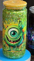 Monsters Inc Mike Wazowski Glitter Tumbler – 20oz Bling Lid