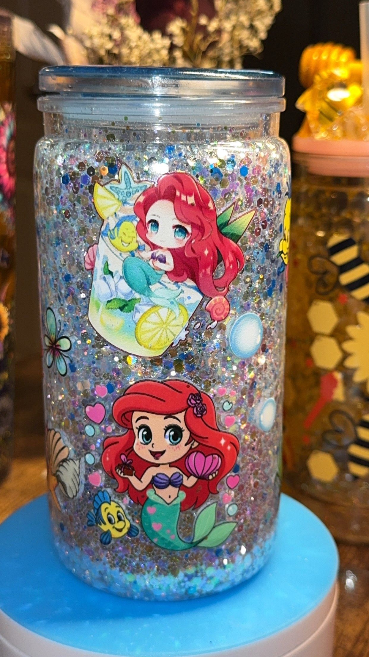 Under the Sea Glitter Cup – Ocean Vibe Lid