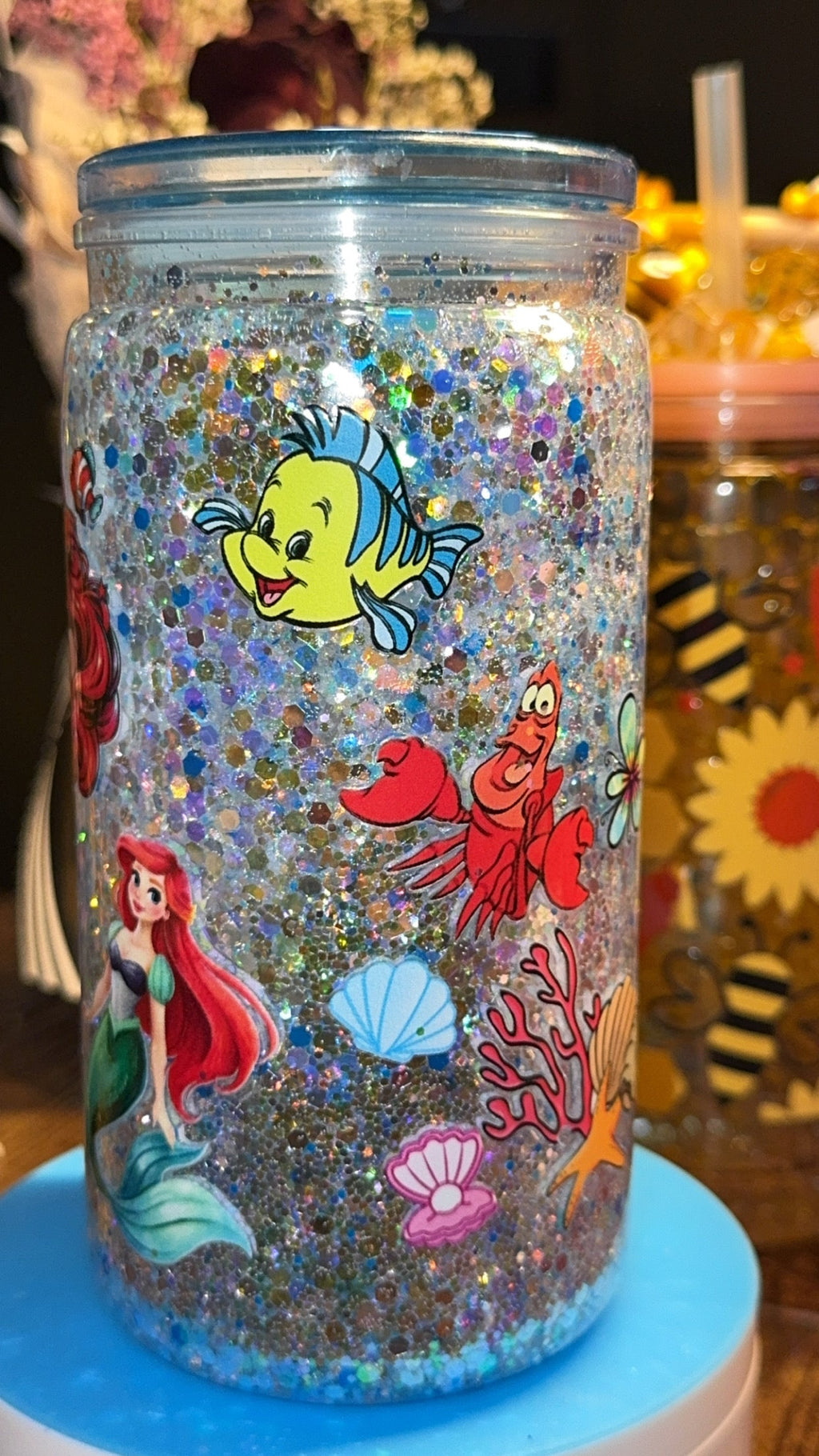 Under the Sea Glitter Cup – Ocean Vibe Lid