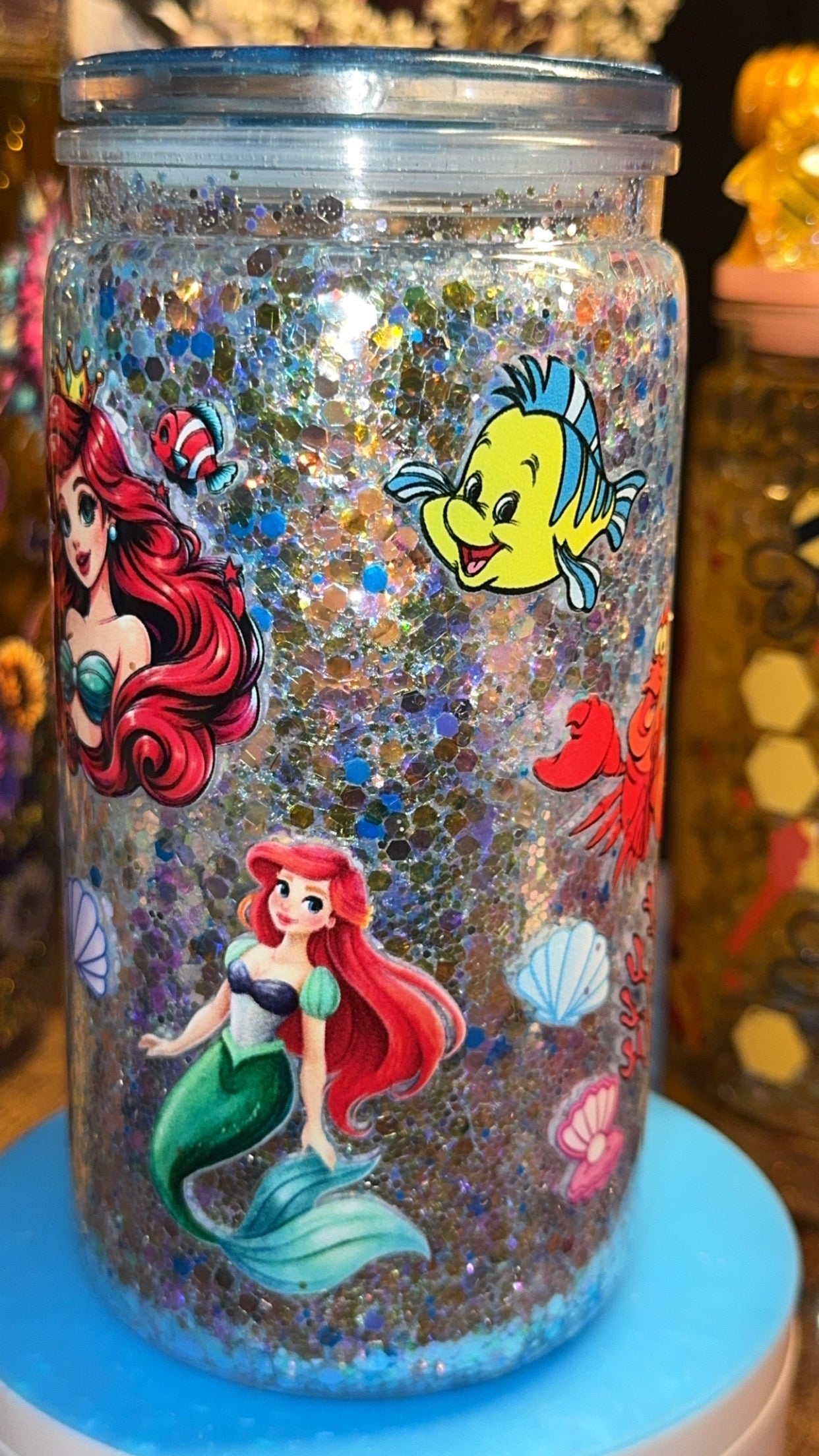 Under the Sea Glitter Cup – Ocean Vibe Lid