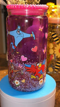 Magic Lamp 16 oz Snow Globe Tumbler – Pink Lava Bubble Drip & Sparkle Lid