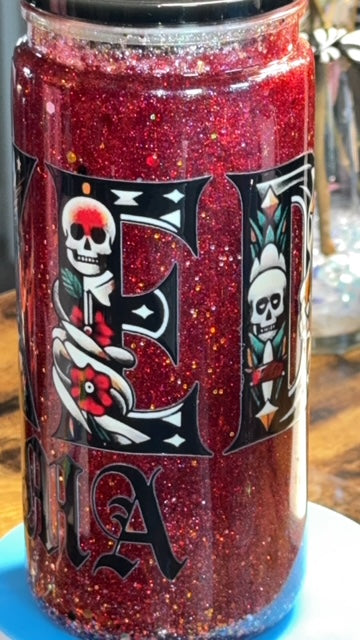 Inked Mama 20oz Red Glitter Acrylic Tumbler