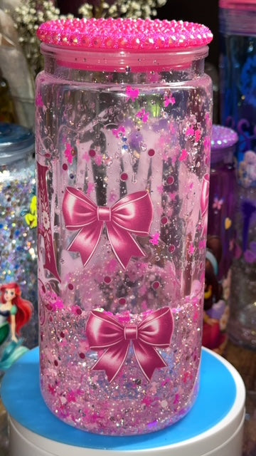 Mama Cup - Pink Bows Clear Lava Drip