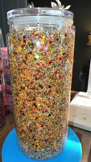 20oz Suspended Glitter Tumbler – Ready to Customize