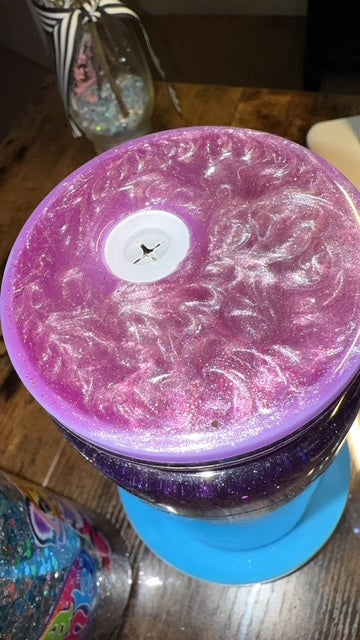 Midnight Black Cat 20oz Purple Glitter Acrylic Tumbler