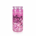 Believe & Butterflies 20oz Pink Glitter Acrylic Tumbler front