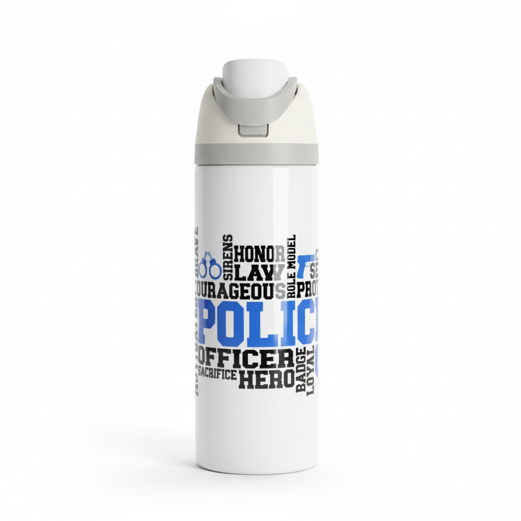 Back the Blue Police Officer 24oz Sport Tumbler front