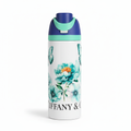 Teal Butterfly Floral Sport Tumbler 24oz