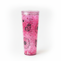 Flowers & Butterflies 24oz Waterfall Glitter Acrylic Tumbler front