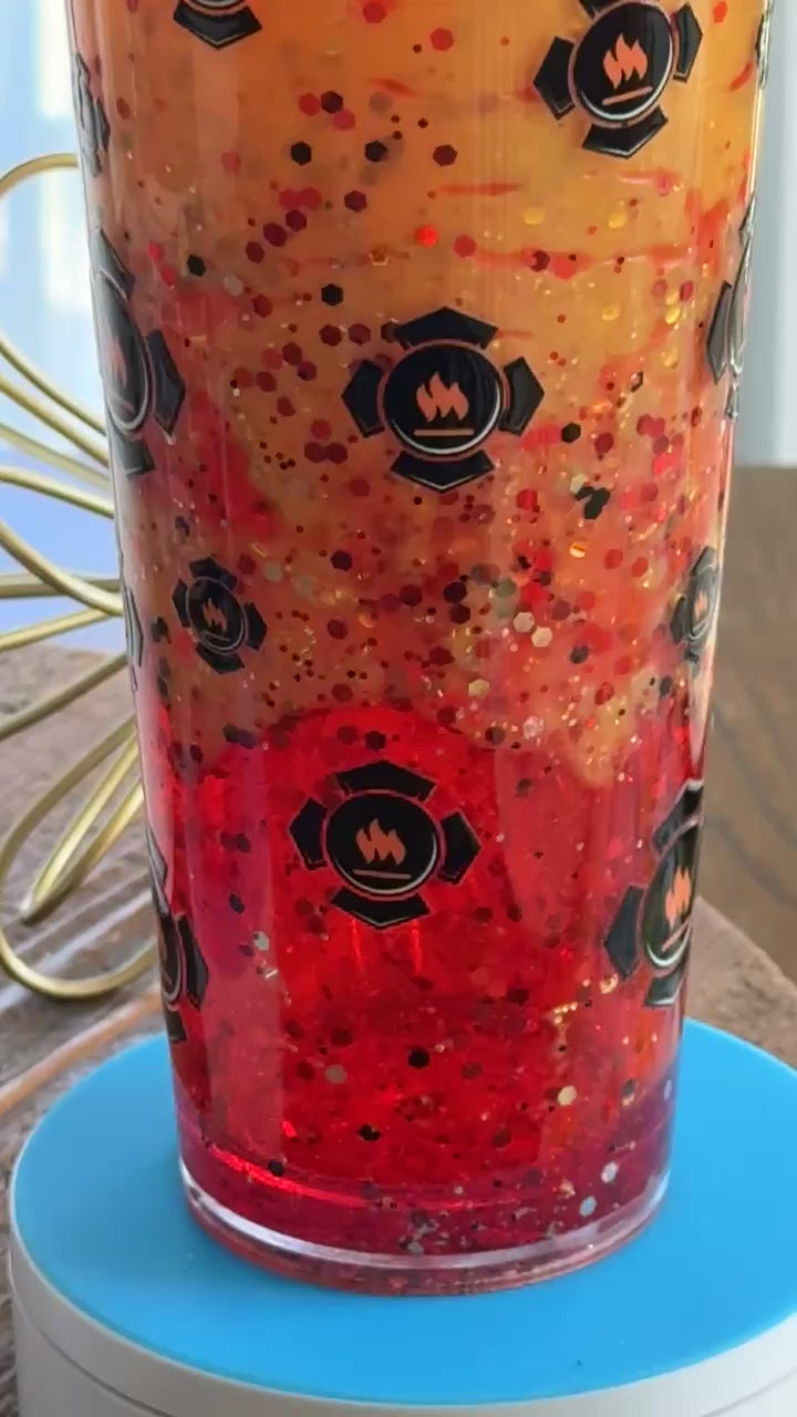Firefighter Wife ❤️‍🔥 Glitter Lava Drip Tumbler